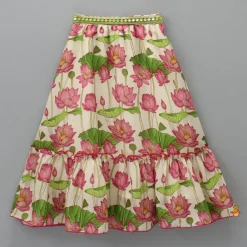 Clearance Adjustable Drawstring Floral Printed Top And Lehenga Ethnic Wear | Lehengas & Ghagras