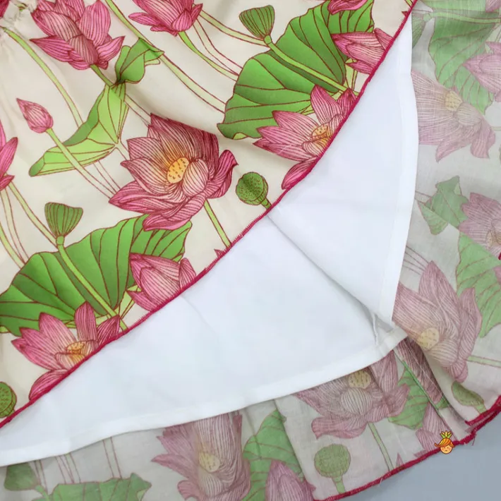 Clearance Adjustable Drawstring Floral Printed Top And Lehenga Ethnic Wear | Lehengas & Ghagras