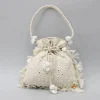 Outlet Adorable Faux Mirror Embroidered Off White Potli Bag Bags