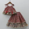 Discount Ajrakh Printed Layered Top With Lehenga Ethnic Wear | Lehengas & Ghagras