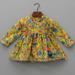Sale Angarkha Style Floral Printed Multicolour Kurta And Dhoti BOY Indian Ethnic Wear | Ethnic Sets