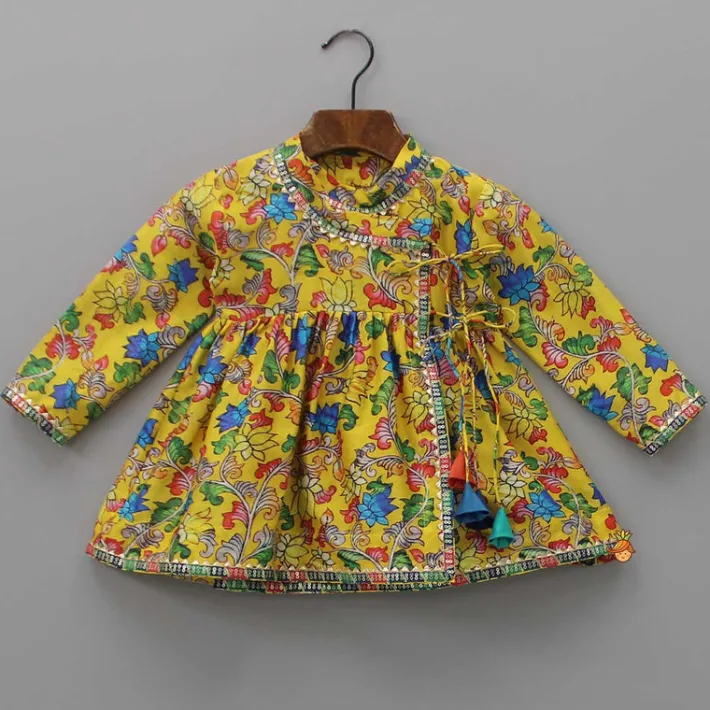 Sale Angarkha Style Floral Printed Multicolour Kurta And Dhoti BOY Indian Ethnic Wear | Ethnic Sets