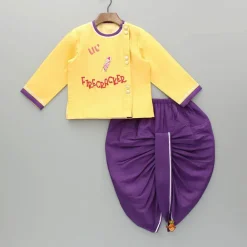 Best Angarkha Styled Front Embroidered Kurta And Dhoti BOY Indian Ethnic Wear | Ethnic Sets