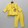 New Animal Embroidered Front Overlap Shirt With Tie-Ups And Pant Dresses & Sets | Sets