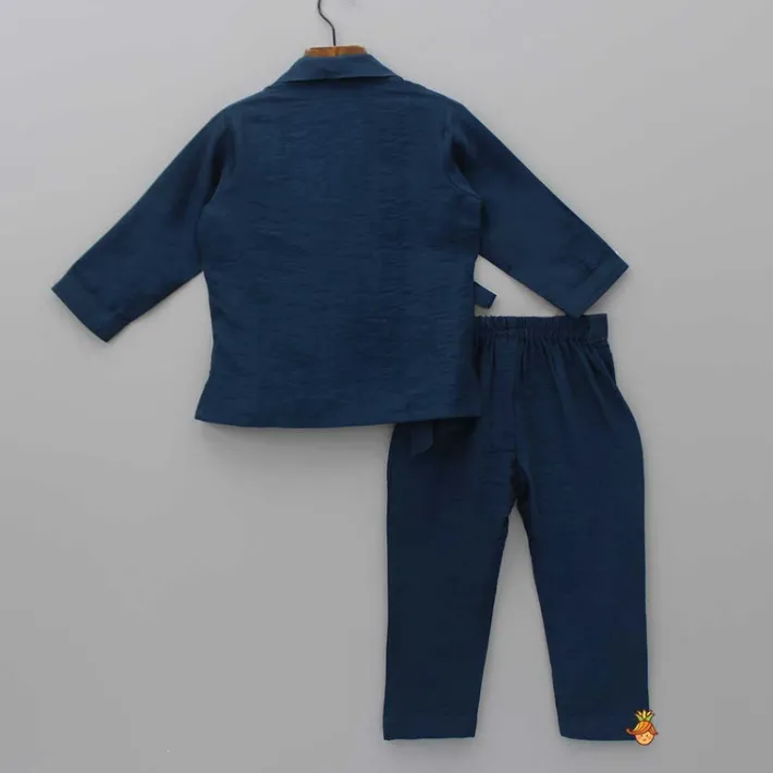 Discount Animal Embroidered Front Overlap Shirt With Tie-Ups And Pant Dresses & Sets | Sets