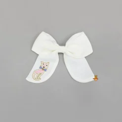 Discount Animal Embroidered Off White Bowie Hair Clip Hair Accessories | Hair Clips