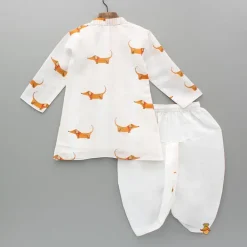 New Animal Printed And Threadwork Detailed Kurta And Dhoti BOY Indian Ethnic Wear | Ethnic Sets