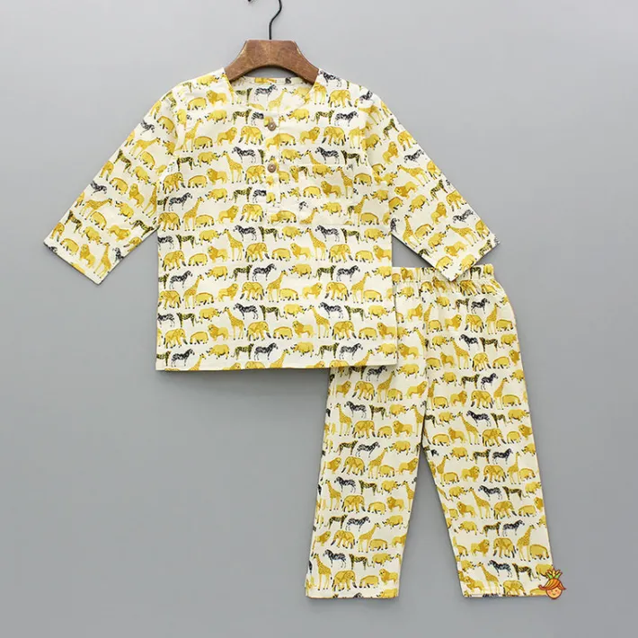 Outlet Animals Printed Top And Pyjama BOY Sleep Wear | Sleepwear