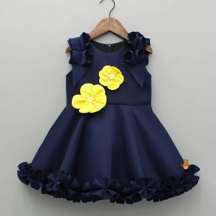 New Artificial Flowers Embellished Ruffle Detailed Dress Dresses & Sets | Dresses
