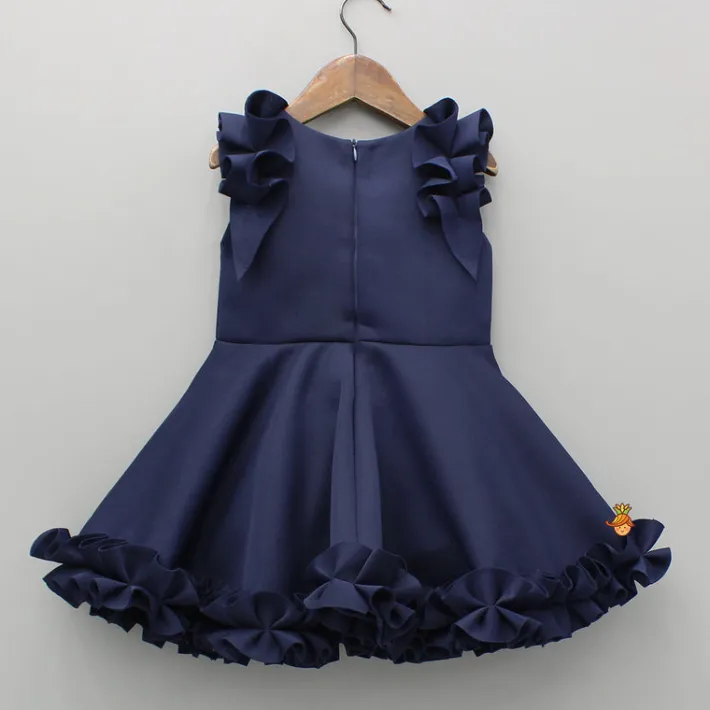 New Artificial Flowers Embellished Ruffle Detailed Dress Dresses & Sets | Dresses