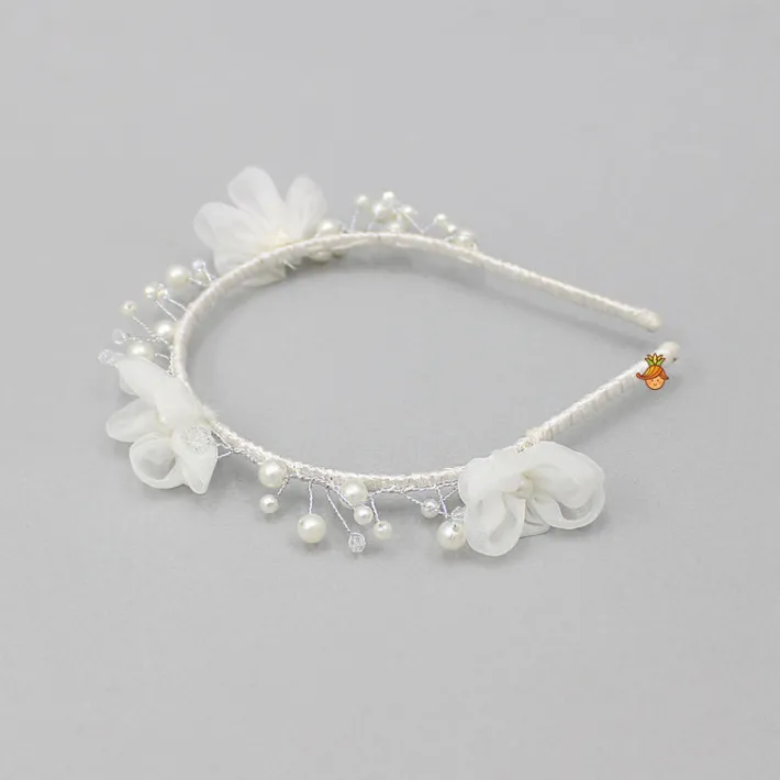 Discount Artificial Stone And Flower Embellished Hairband Hair Accessories | Hair Bands