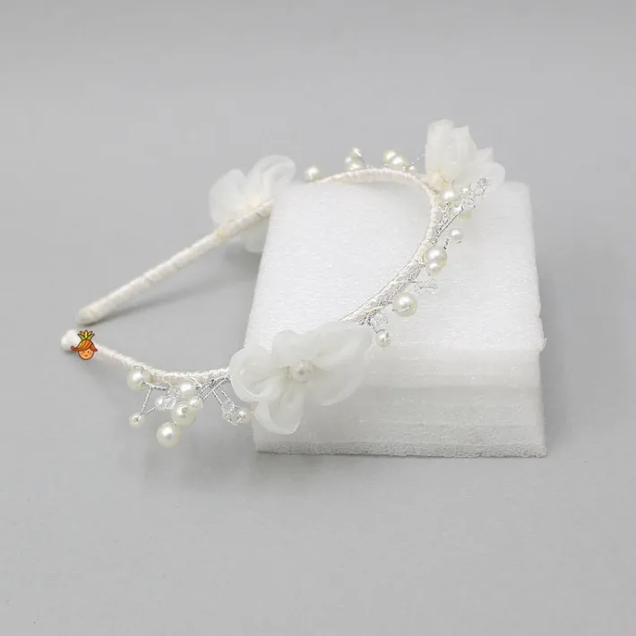 Discount Artificial Stone And Flower Embellished Hairband Hair Accessories | Hair Bands