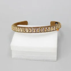 Best Artificial Stones And Cut Dana Embroidered Brown Hairband Hair Accessories | Hair Bands