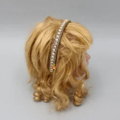 Best Artificial Stones And Cut Dana Embroidered Brown Hairband Hair Accessories | Hair Bands