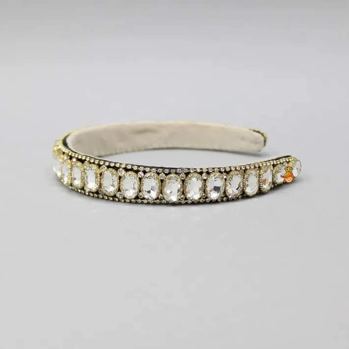 Outlet Artificial Stones Embellished Brown Hairband Hair Accessories | Hair Bands