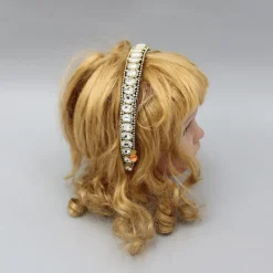 Outlet Artificial Stones Embellished Brown Hairband Hair Accessories | Hair Bands