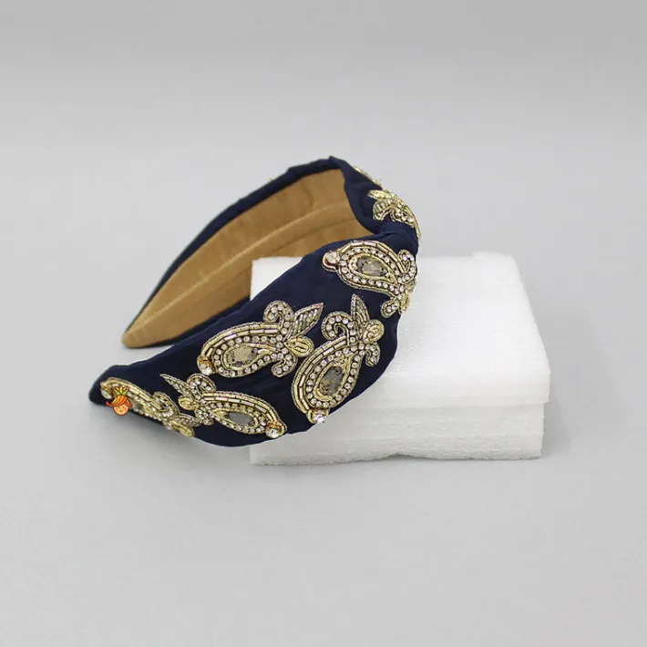 Hot Artificial Stones Embroidered Hairband Hair Accessories | Hair Bands