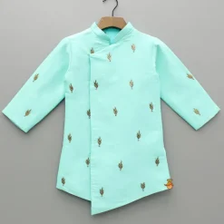 Clearance Asymmetric And Embroidered Kurta With Churidar BOY Indian Ethnic Wear | Ethnic Sets
