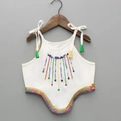 Clearance Asymmetric Multicolour Embroidered Top With Palazzo Ethnic Wear | Palazzos & Shararas