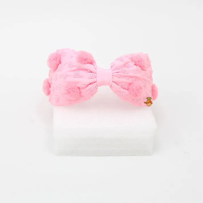 Online Baby Pink Pom Pom Hair Band Hair Accessories | Hair Bands