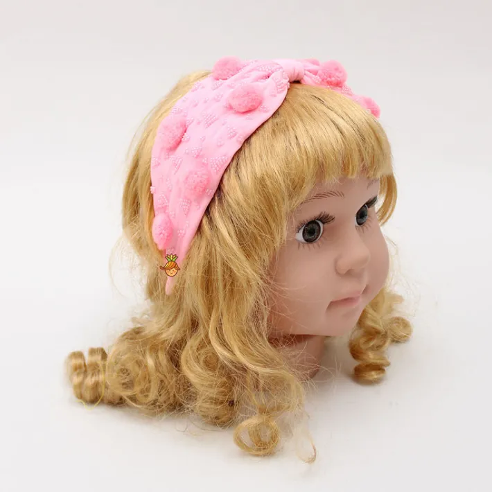 Online Baby Pink Pom Pom Hair Band Hair Accessories | Hair Bands