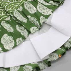 Fashion Back Criss Cross Knotted Green Top And Lehenga With Matching Dupatta Ethnic Wear | Lehengas & Ghagras