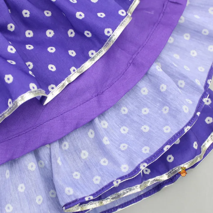 Best Bandhani Printed And Gota Lace Detailed Tiered Kurti Ethnic Wear | Kurtis & Jumpsuits