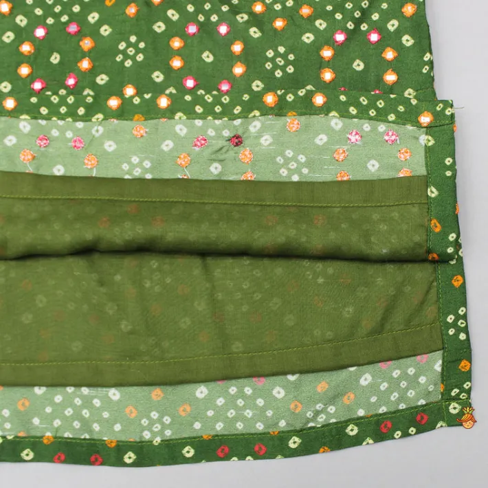 Discount Bandhani Printed Green Kurta And Pyjama BOY Indian Ethnic Wear | Ethnic Sets