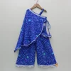 New Bandhani Printed One-Shoulder Drape Top And Flared Palazzo Ethnic Wear | Palazzos & Shararas