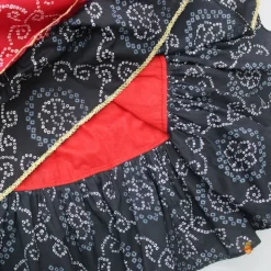 Online Bandhani Printed Red And Black Layered Top With Lehenga Ethnic Wear | Lehengas & Ghagras