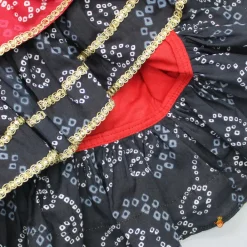 Online Bandhani Printed Red And Black Layered Top With Lehenga Ethnic Wear | Lehengas & Ghagras