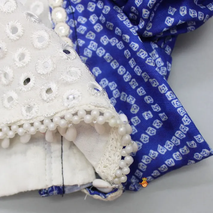 Clearance Bandhani Printed Stylish Blue Top And Sharara Ethnic Wear | Palazzos & Shararas