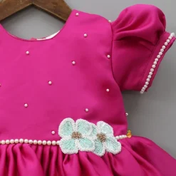 Outlet Bead And Sequin Embroidered Floral Patch Work Hot Pink Dress Dresses & Sets | Dresses