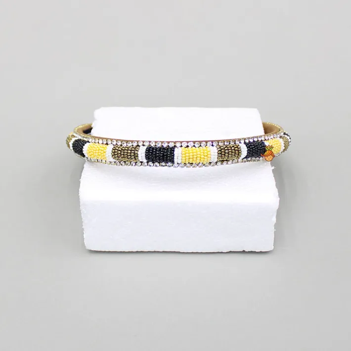 Fashion Bead And Studded Embroidered Hairband Hair Accessories | Hair Bands