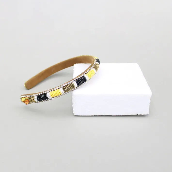 Fashion Bead And Studded Embroidered Hairband Hair Accessories | Hair Bands