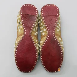 Clearance Beaded And Pearls Detailed Mirror Work Jutti Shoes