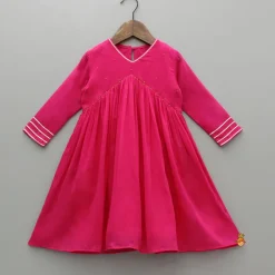 Best Beads Adorned Pink Kurti And Pant With Dupatta Ethnic Wear | Churidars & Salwars