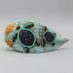 Best Beads Embroidered Green Hair Band Hair Accessories | Hair Bands