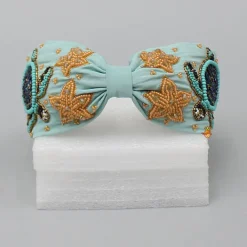Best Beads Embroidered Green Hair Band Hair Accessories | Hair Bands