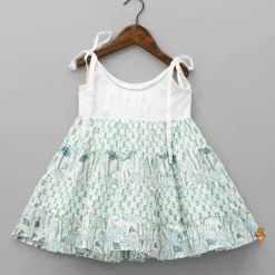 Clearance Beads Hand Embroidered Yoke Tie Up Straps Dress Twinning Sets | Dresses & Sets