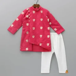 Fashion Beautiful Embroidered Ethnic Pink Kurta With Pyjama BOY Indian Ethnic Wear | Ethnic Sets
