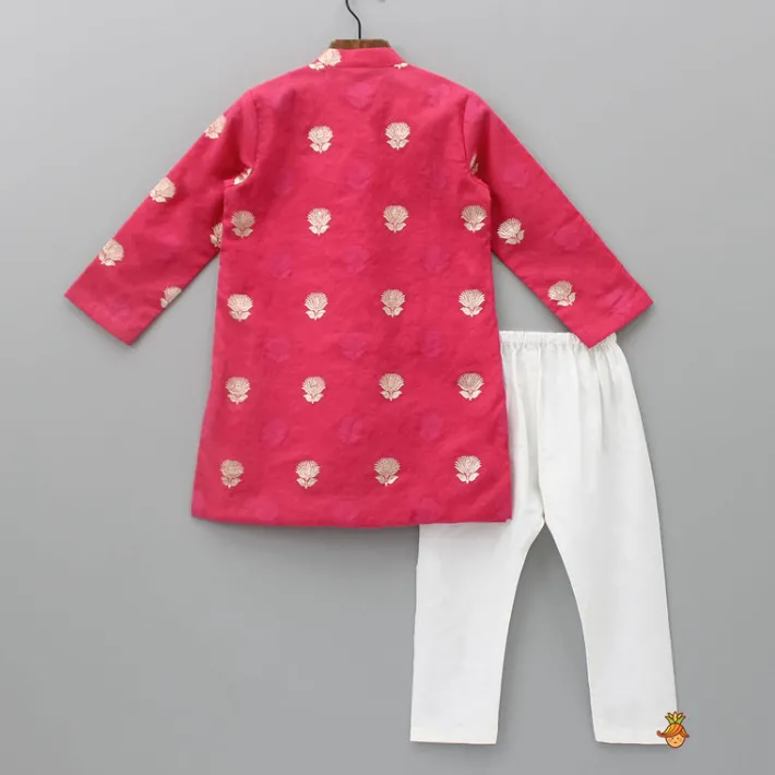 Fashion Beautiful Embroidered Ethnic Pink Kurta With Pyjama BOY Indian Ethnic Wear | Ethnic Sets