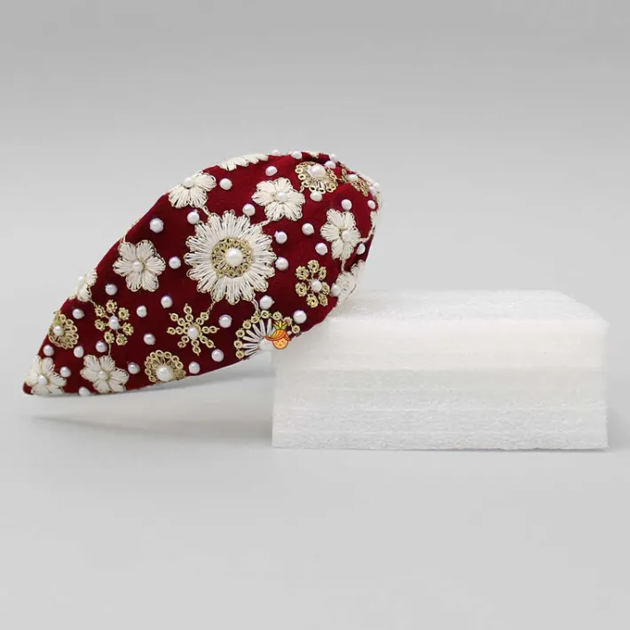 Clearance Beautiful Embroidered Red Hair Band Hair Accessories | Hair Bands