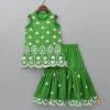 Online Beautiful Faux Mirror Work Green Kurti And Pleated Sharara Ethnic Wear | Palazzos & Shararas