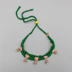 New Beautiful Green Embellished Choker Necklace And Earrings Jewellery