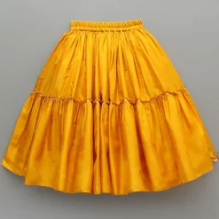 Online Beautiful Halter Neck Embroidered Mustard Top And Lehenga With Net Dupatta Ethnic Wear | Lehengas & Ghagras