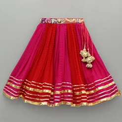 Clearance Beautiful Heavy Thread Embroidered Top With Dual Toned Lehenga And Dupatta With Hair Clip Ethnic Wear | Lehengas & Ghagras