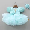 Outlet Beautiful Sequined Puff Sleeves Ruffle Dress With Bowie Head Band Dresses & Sets | Dresses