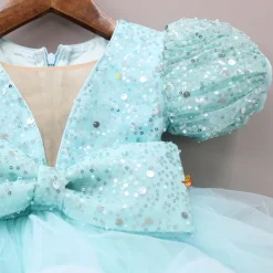 Outlet Beautiful Sequined Puff Sleeves Ruffle Dress With Bowie Head Band Dresses & Sets | Dresses