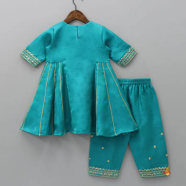 New Beautiful Sequins Work Kurti With Pant And Net Dupatta Ethnic Wear | Churidars & Salwars